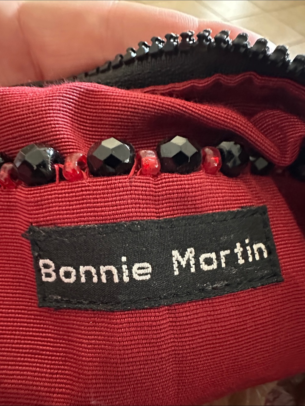 Bonnie Martin Vintage Black Velvet Poppy Flower Shoulder Tote Bag Wearable Art - Picture 2 of 10